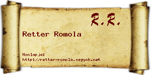 Retter Romola névjegykártya